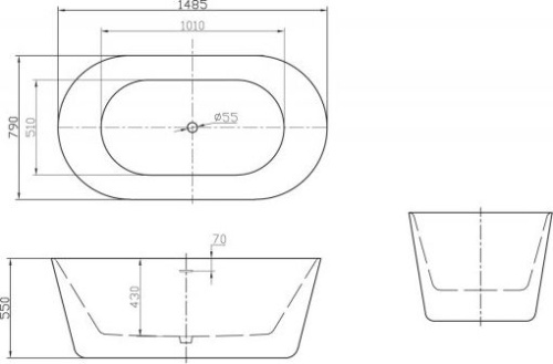 Акриловая ванна BelBagno BB306-1485 150x80 фото 4