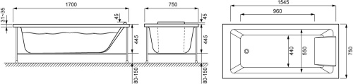 Акриловая ванна Jacob Delafon Sofa 170x75 фото 9