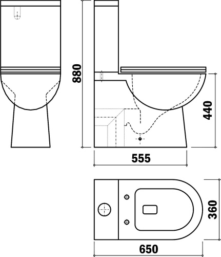 Унитаз-компакт TEKA Inca 700200200 с тонким сиденьем с микролифтом фото 2