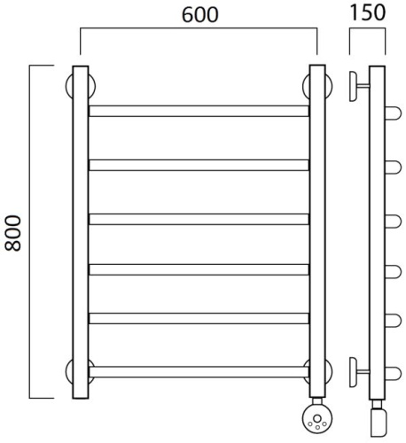 Полотенцесушитель электрический Aquanerzh Дуга R 80х60 фото 2