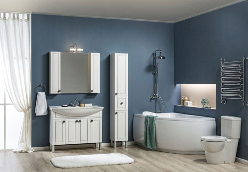 Зеркало Aquanet Честер 105 белый, патина серебро фото 2