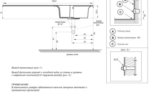 Раковина Цвет и Стиль МариVanna 170 R фото 2