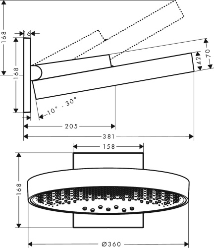 Верхний душ Hansgrohe Rainfinity 26234000 фото 3