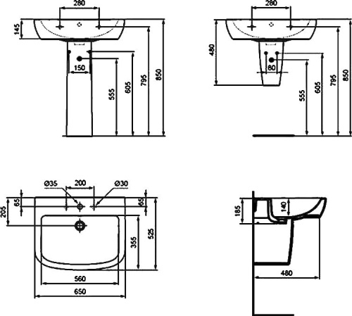 Раковина Ideal Standard Tempo T056301 65 см фото 10