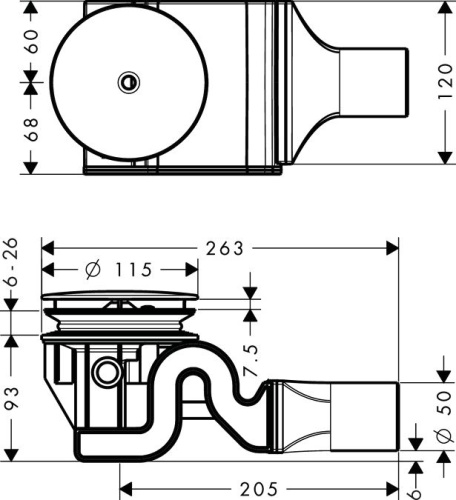 Сифон для поддона Hansgrohe Raindrain ′90 XX 60067000 фото 3