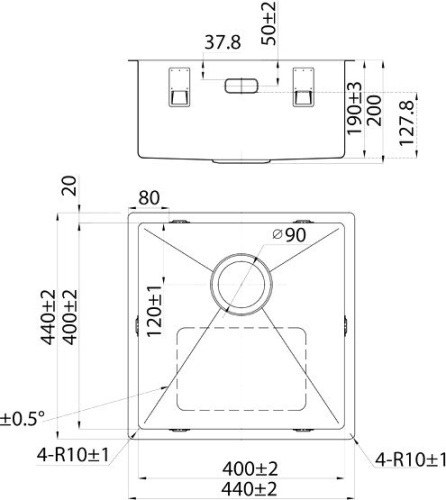 Мойка кухонная IDDIS Edifice EDI44G0i77 графит фото 4