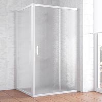 Душевой уголок Vegas Glass ZP+ZPV 110*100 01 02 профиль белый, стекло шиншилла