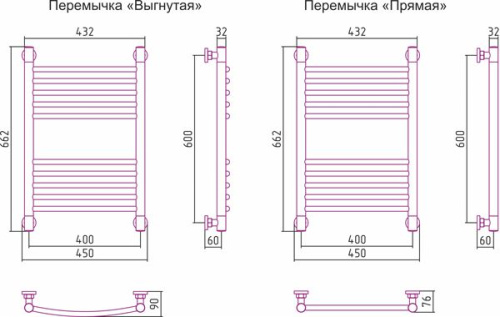 Полотенцесушитель водяной Сунержа Богема+ 60x40 фото 3
