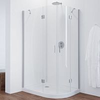 Душевой уголок Vegas Glass AFS-F 110*90 07 01 L профиль матовый хром, стекло прозрачное