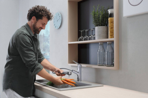 Смеситель Hansgrohe Focus M42 71829000 для кухонной мойки, хром фото 3