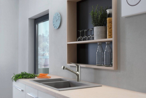 Смеситель Hansgrohe Focus M42 71814800 для кухонной мойки, сталь фото 2