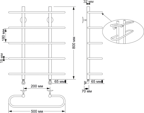 Полотенцесушитель водяной Secado Венеция 50x80 (32/18) фото 4
