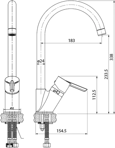 Смеситель IDDIS Kitchen Line K11SB0JI05 для кухонной мойки фото 4