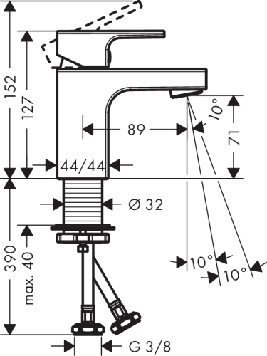 Смеситель Hansgrohe Vernis Shape 71567000 для раковины, хром фото 2