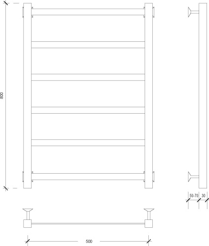 Полотенцесушитель водяной Secado Корсико 1 80x50, черный матовый фото 5