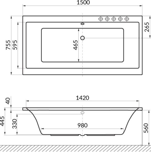 Акриловая ванна Excellent Pryzmat 150x75 фото 6