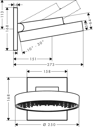 Верхний душ Hansgrohe Rainfinity 26226700 фото 3