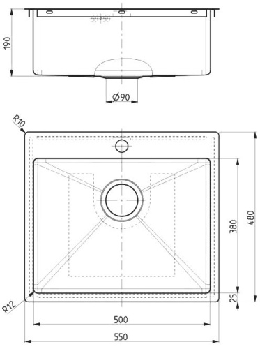 Мойка кухонная Alveus Quarto 10 1124382 фото 3