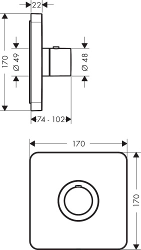 Термостат Axor ShowerSelect HighFlow 36711000 для душа фото 3