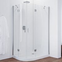 Душевой уголок Vegas Glass AFS-F 110*100 08 01 R профиль глянцевый хром, стекло прозрачное