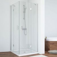 Душевой уголок Vegas Glass AFA 80 07 01 профиль матовый хром, стекло прозрачное