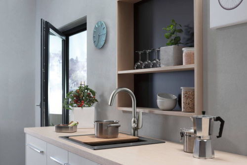 Смеситель Hansgrohe Focus M42 71802800 для кухонной мойки, сталь фото 2