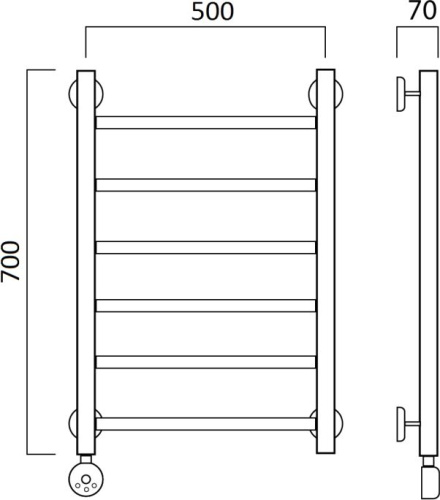 Полотенцесушитель электрический Aquanerzh Прямой L 70х50 фото 2