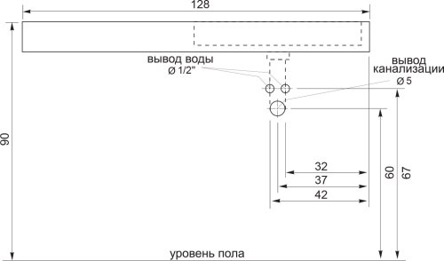 Раковина Цвет и Стиль Стилло 127 R с полотенцедержателем фото 10