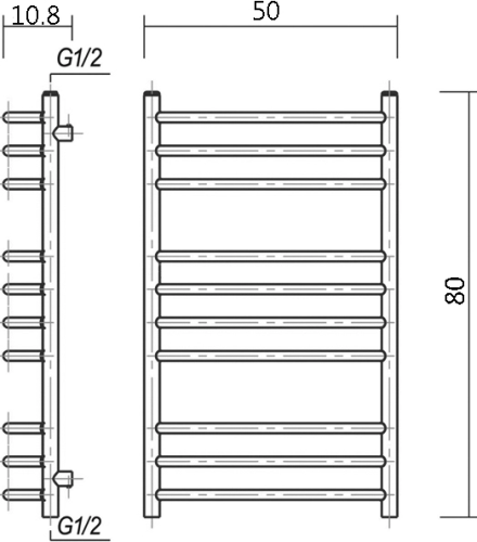 Полотенцесушитель водяной Domoterm Лаура П10 50x80, античная бронза фото 5