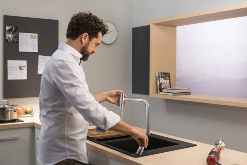 Смеситель Hansgrohe Metris Select 73818000 для кухонной мойки фото 2