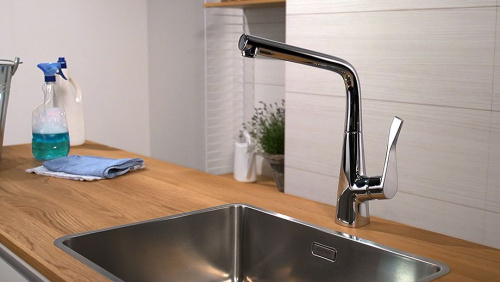 Смеситель Hansgrohe Metris 14822000 для кухонной мойки фото 6