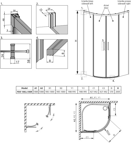 Душевой уголок Radaway Idea PDD 100х100 фото 6
