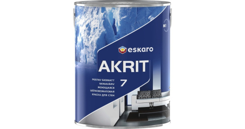 Краска Eskaro Akrit 7 акриловая, моющаяся,  для стен и потолков
