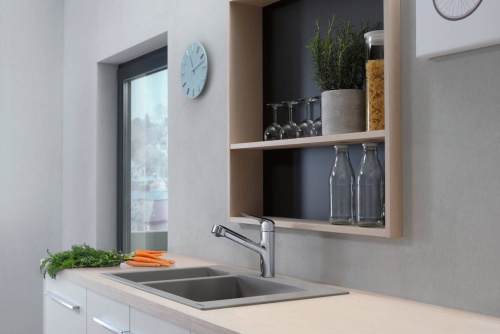 Смеситель Hansgrohe Focus M42 71814000 для кухонной мойки, хром фото 2