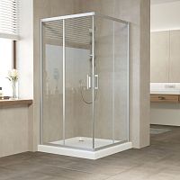 Душевой уголок Vegas Glass ZA 110 07 01 профиль матовый хром, стекло прозрачное
