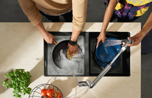 Смеситель Hansgrohe Metris M71 73800000 для кухонной мойки, хром фото 13
