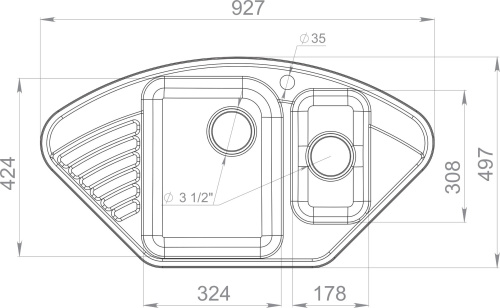 Мойка кухонная GranFest Quarz Z 14 бежевая фото 3