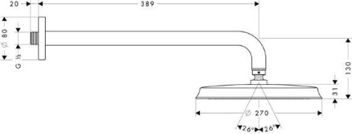 Верхний душ Hansgrohe Raindance Classic AIR 27424000 фото 3