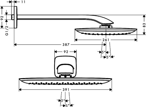 Верхний душ Hansgrohe PuraVida 27437400 фото 7