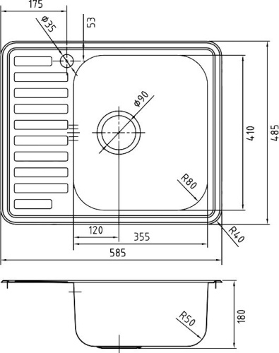 Мойка кухонная IDDIS Strit STR58SRi77 фото 2