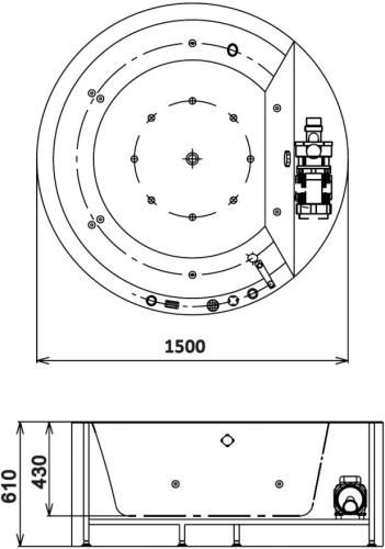 Акриловая ванна Gemy G9230 K 150x150 фото 4
