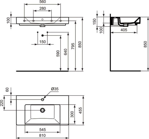 Раковина Ideal Standard Strada K078801 80 см фото 4