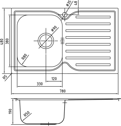 Мойка кухонная IDDIS Strit STR78SLi77 фото 2
