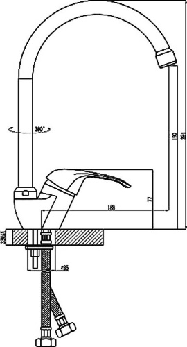 Смеситель Rossinka A A35-23 для кухонной мойки фото 2