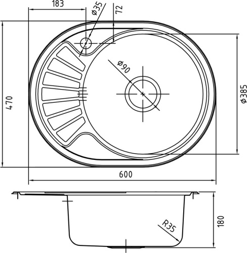 Мойка кухонная IDDIS Suno SUN60PRi77 фото 2