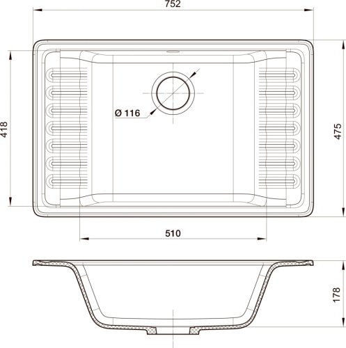 Мойка кухонная GranFest Quarz Z 71 серая фото 3