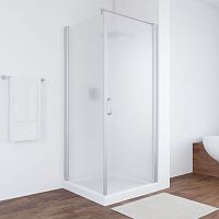Душевой уголок Vegas Glass EP-Fis 80 07 10 R профиль матовый хром, стекло сатин