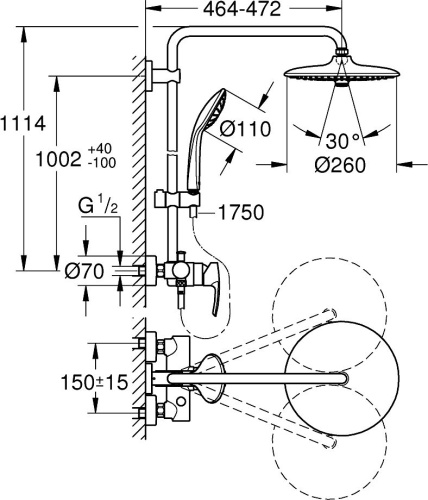 Душевая стойка Grohe Euphoria System 260 27473002 фото 4