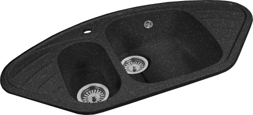 Мойка кухонная AquaGranitEx M-14 черная фото 4