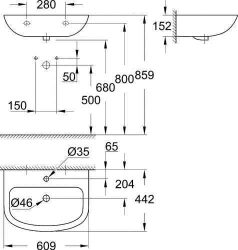 Раковина Grohe Bau Ceramic 39421000 фото 6